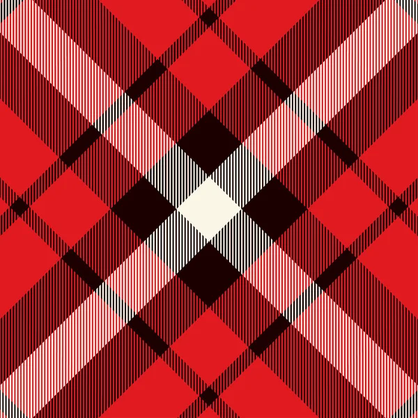Tartan sömlöst mönster i rött, vitt och svart. — Stock vektor