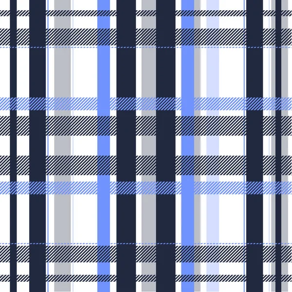 Tartan Seamless Pattern in Black and Blue. — Stock Vector