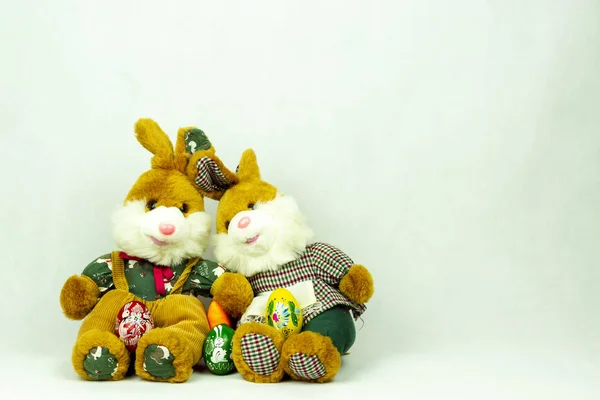 Bunny Renkli Yumurta Paskalya Dekorasyon — Stok fotoğraf