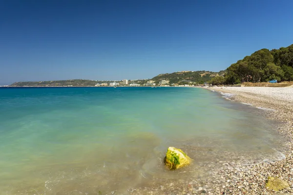 Rhodos Plaj Renkli Çakıl Taşları Ile — Stok fotoğraf