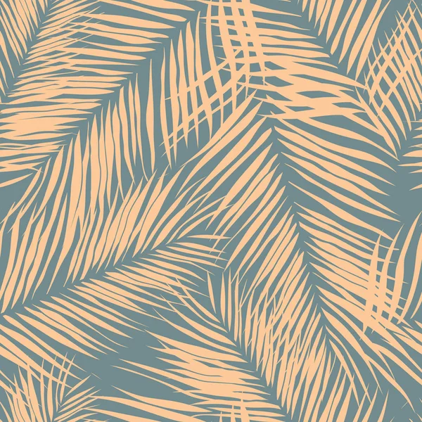 かわいい緑の熱帯の葉のシームレスなパターン デザイン — ストックベクタ