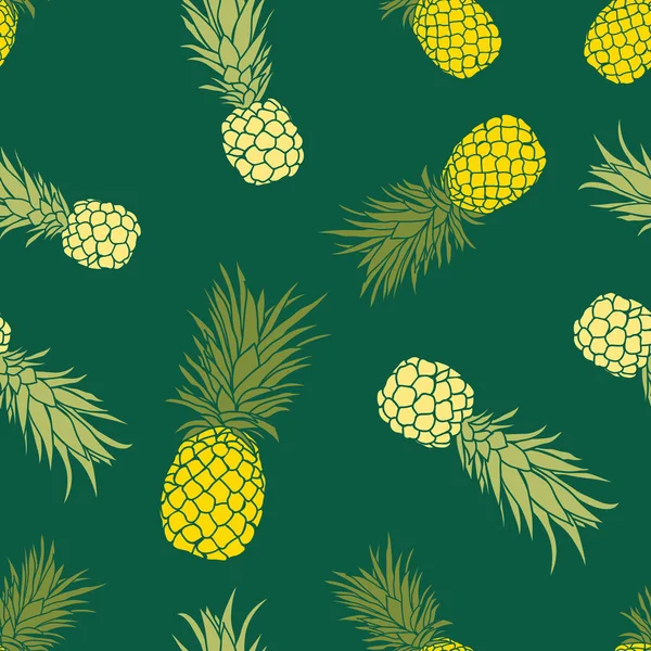 Cute Tropical Pineapple Seamless Pattern Design — Stock Vector