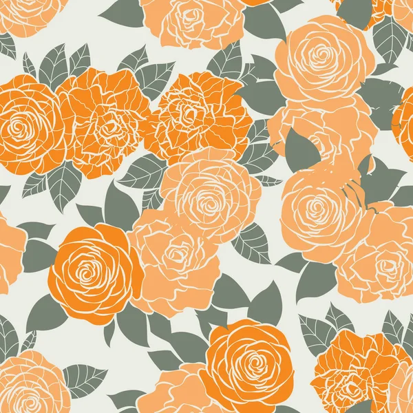 Modern Rose Flowers Seamless Pattern Design — Stock Vector