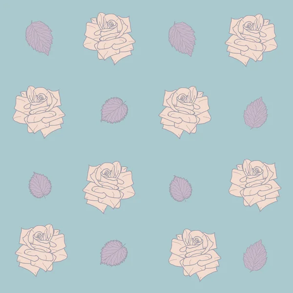 Beautifull flowers and leaves seamless pattern design