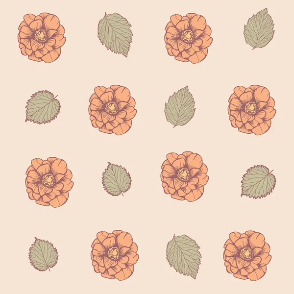 Beautifull flowers and leaves seamless pattern design