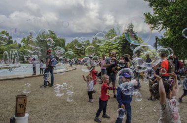 Budapeşte, Macaristan - 13 Temmuz 2019 Küçük çocuklar