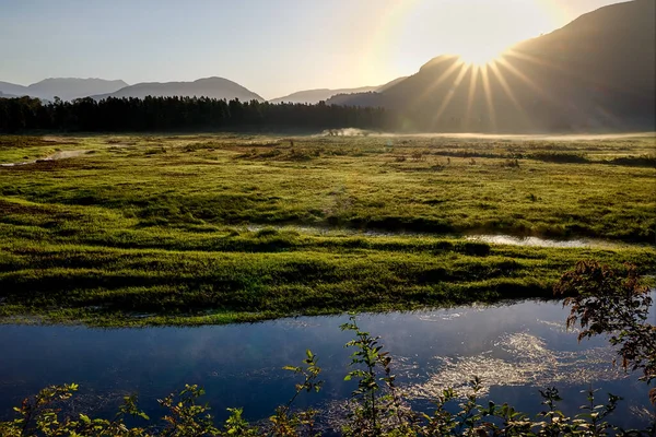 Alba Mattutina Sulle Montagne Paludi — Foto Stock