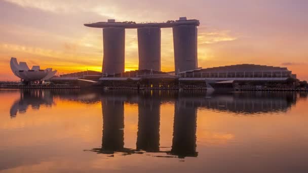 Рассвет Сингапуре Фоне Залива Марина — стоковое видео