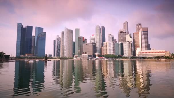 Morgengrauen Über Singapore Und Reflexionen — Stockvideo