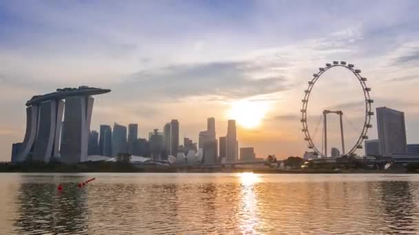 Panorama Singapore Tramonto — Video Stock