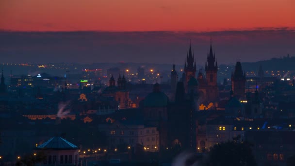 Střechy Prahy Dopoledne — Stock video