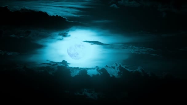 Nuages et lune timelapse — Video