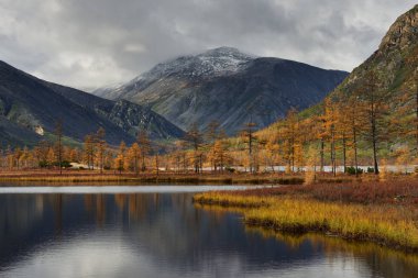 Jack London Lake'te güneşli bir gün, Magadan region, Kolyma, Rusya Federasyonu