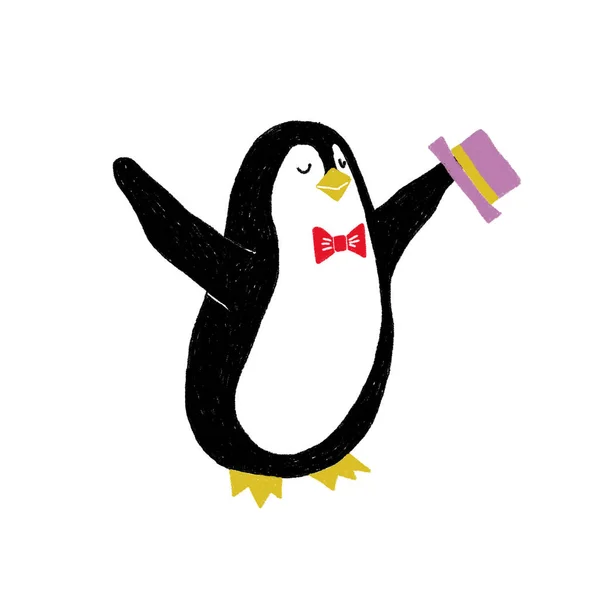 cute illustration with penguin