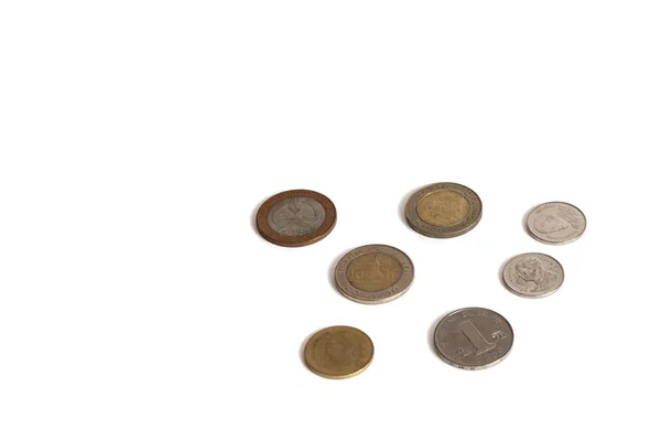 Coins isolated on a white background of different values — Stock Photo, Image