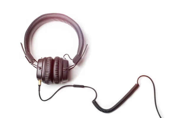 Vooraanzicht Van Ear Full Size Hoofdtelefoon Professionele Hoofdtelefoon Met Draad — Stockfoto