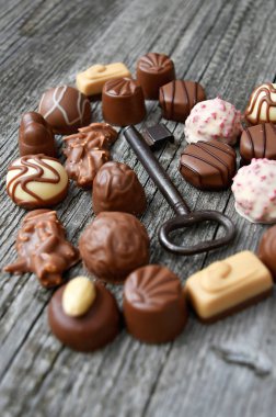 renkli çikolatalı bonbon yakın çekim fotoğraf