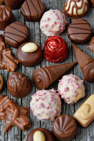 Bunte Schokoladenbonbons Aus Nächster Nähe Foto — Stockfoto