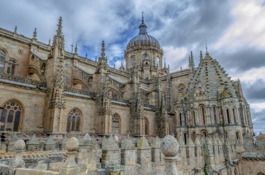 Kule ve İspanya Salamanca Katedrali kubbe görünümü