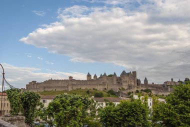 Carcassonne, Languedoc-Roussillon, Fransa kalesinin ortaçağ duvarları