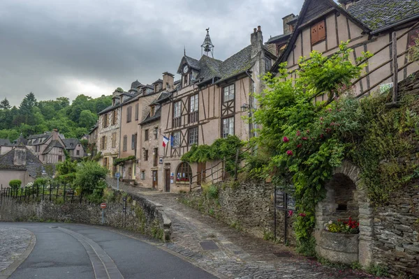 Conques Midi Pyrenees France June 2015 Typical Narrow Stone Street — Stock Photo, Image