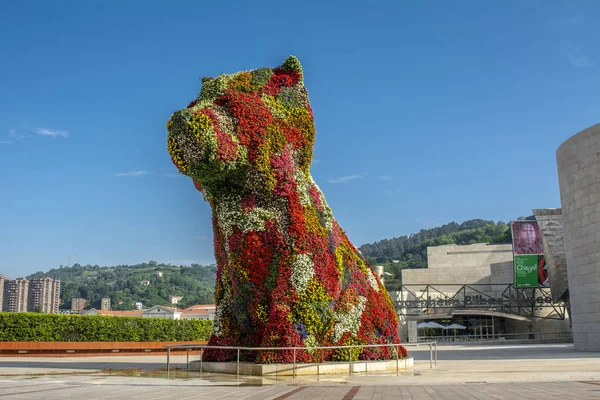 Bilbao España Junio 2018 Cachorro Escultura Diseñada Por Jeff Koons — Foto de Stock