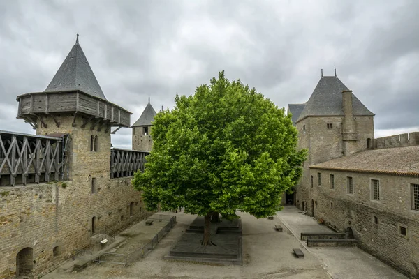 Carcasona Francia Junio 2015 Murallas Torres Ciudad Fortificada Medieval Carcasona — Foto de Stock