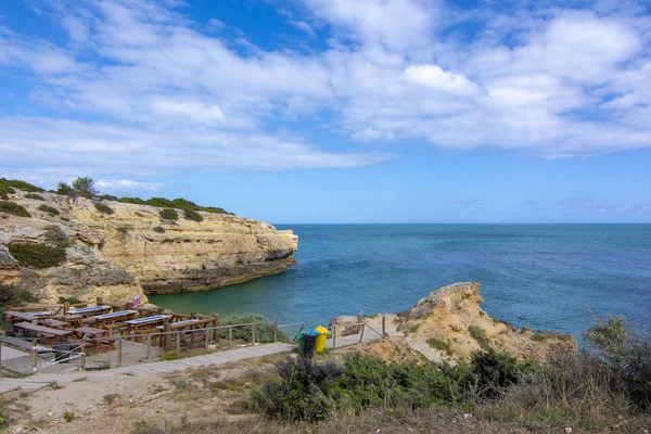 Pláž Albandeira Slavný Cestování Dovolené Algarve Portugalsko — Stock fotografie