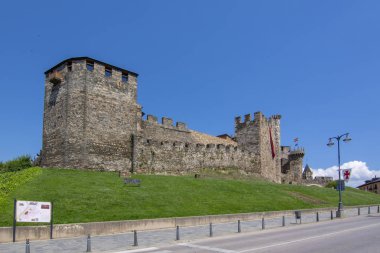 Ponferrada, Leon, İspanya Haziran, 2017: Ponferrada Castle İspanyol şehir, Ponferrada, Leon Camino de Santiago boyunca bir Templar kale olduğunu.