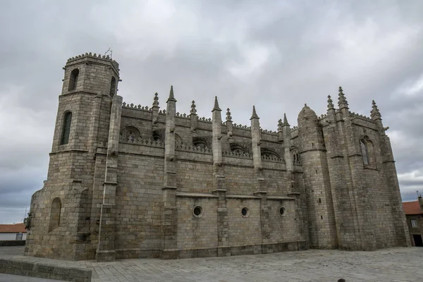 Guarda Portugal Augustus 2015 Gotische Kathedraal Met Manueline Een Bewolkt — Stockfoto