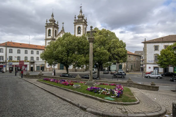 Guarda 葡萄牙 2015年8月 Guarda Igreja Misericordia 教会门面的颈手枷和塔 — 图库照片