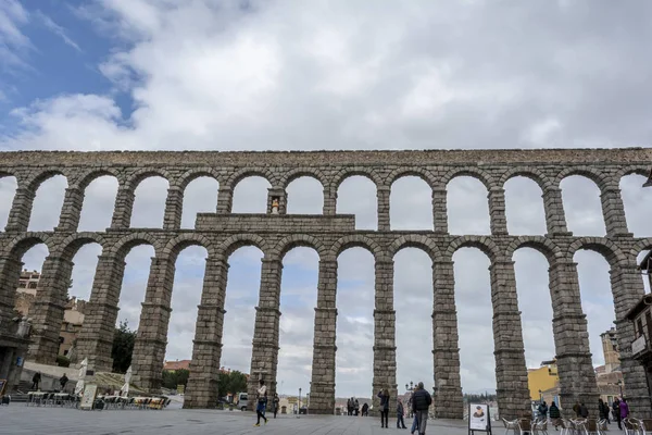 Segovia Spanien Mars 2015 Akvedukt Segovia Som Byggdes Romarriket — Stockfoto