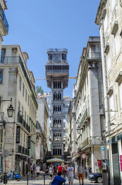 Lissabon Portugal Augustus 2013 Santa Justa Lift Lissabon Lift Werd — Stockfoto