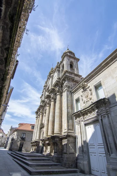 Fasade San Bartolome Barokke Kirke Pontevedra – stockfoto