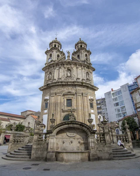 Pontevedra Galicien Spanien September 2018 Fasad Cirkulär Kyrkan Peregrina Stadens — Stockfoto