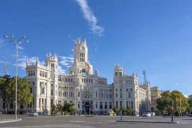 Madrid, İspanya, Kasım 2018: Cibeles Palace, Merkez Postane, Madrid