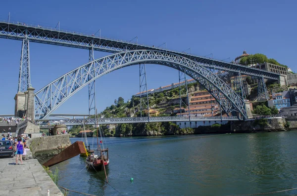 Porto Portugal August 2014 Porto City Skyline Douro River Traditional — Stock Photo, Image