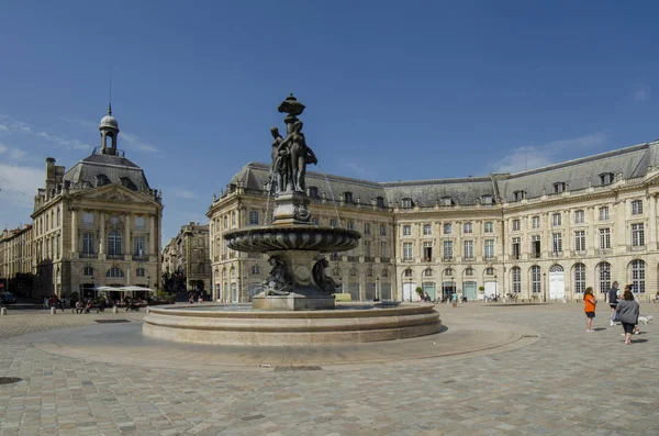 Bordeaux Aquitaine Franciaország 2014 Szeptember Place Bourse Egyik Leglátogatottabb Nevezetessége — Stock Fotó