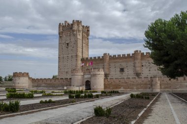 mota - medina del campo, valladolid, castilla ünlü eski kale ve Şato y leon, İspanya