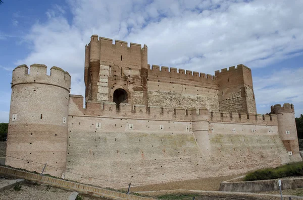 Mota 著名的老城堡在麦地那 Del Campo 巴拉多利德 卡斯蒂利亚莱昂 西班牙 — 图库照片