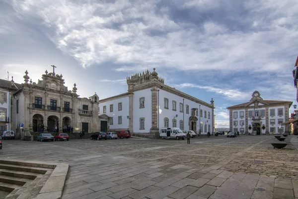 葡萄牙查夫斯 2015年12月 葡萄牙 Chaves 中央广场全景 — 图库照片