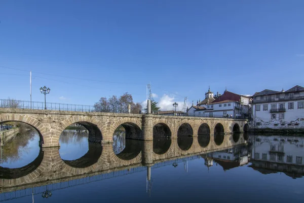 Chaves Portugal Diciembre 2015 Histórico Puente Romano Del Emperador Trajano — Foto de Stock