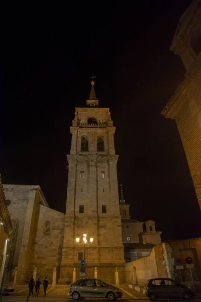 Toren Kathedraal Magistral Van Heiligen Justus Pastor Alcala Henares Nachts — Stockfoto
