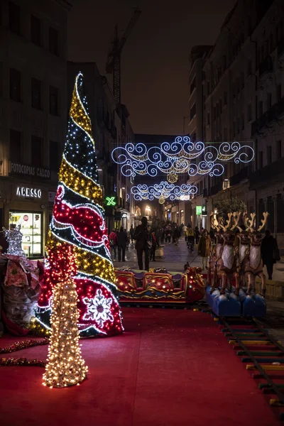 Salamanca Spain December 2018 Market Street Salamanca City Decorated Christmas — Stock Photo, Image