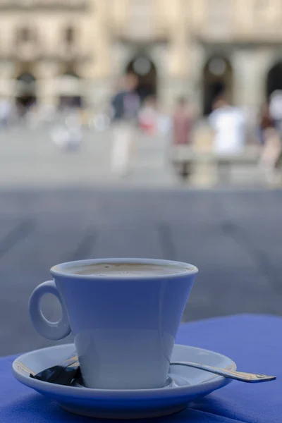 Koffie Een Terras Belangrijkste Plein Van Salamanca Salamanca — Stockfoto