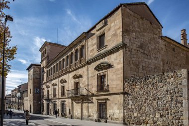 Salamanca, İspanya; Aralık 2018: Cephe Orellana Sarayı şehrin tarihi merkezinde