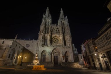 Burgos, İspanya; Aralık 2015: Katedrali ve Burgos della Meydanı