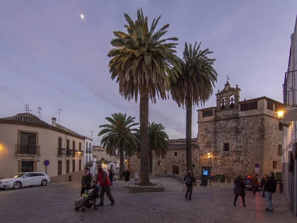 Caceres Extremadura Spain Aralık 2016 Caceres Spanya Nın Eski Şehrin — Stok fotoğraf