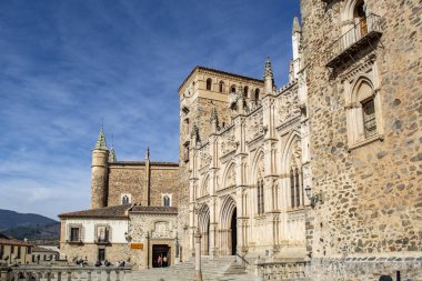 Guadalupe, Caceres, Spain; February 2015: Royal Monastery of Santa Maria de Guadalupe, province of Caceres, Extremadura, Spain clipart