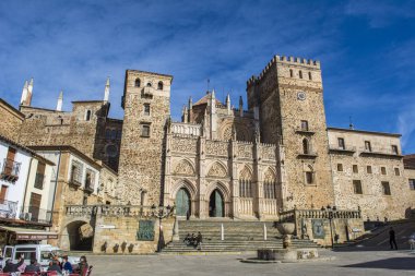 Guadalupe, Caceres, Spain; February 2015: Royal Monastery of Santa Maria de Guadalupe, province of Caceres, Extremadura, Spain clipart